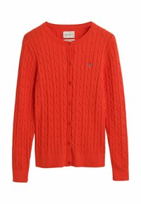 STRETCH CABLE  - Cardigan - orange red