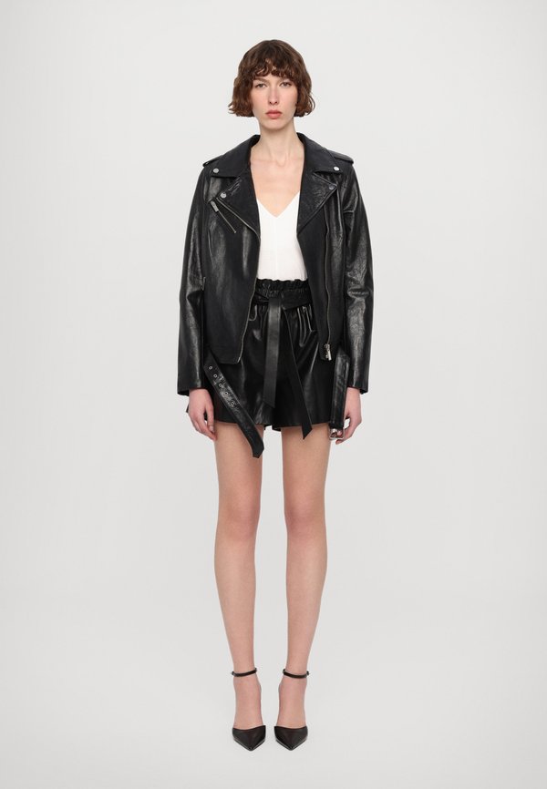 BELTED BIKER JACKET - Leather jacket4