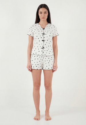 LELA LELA PYJAMA SET REGULAR FIT - Set lenjerie de noapte - white black