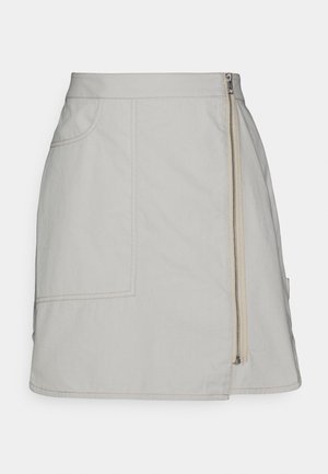 Calvin Klein Jeans, WRAP ZIPPED SKIRT - Minisukňa - eggshell