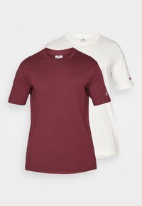 CREWNECK TEE 2 PACK - T-shirts basic - ivory white/maroon