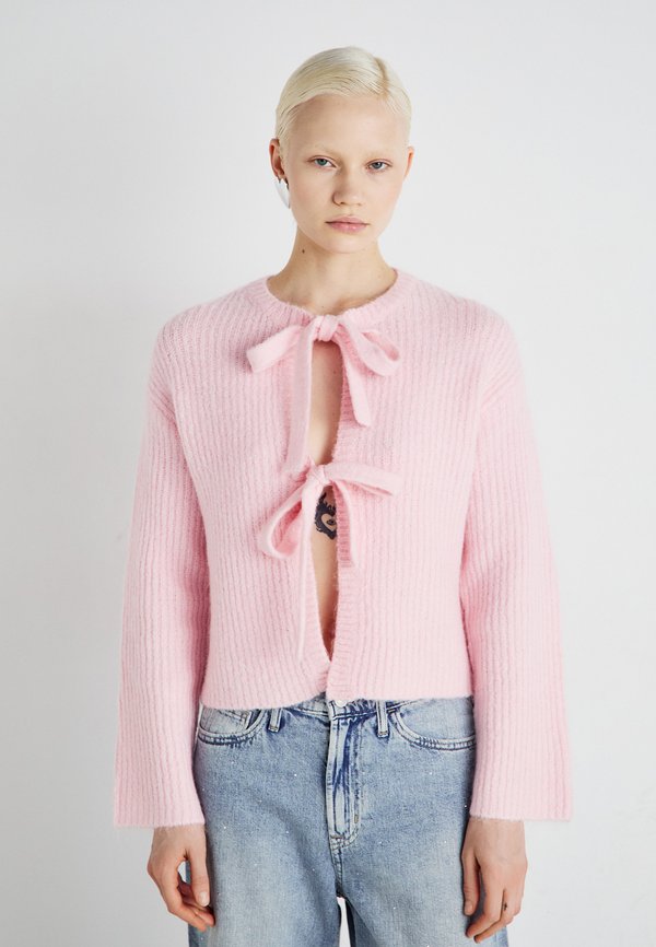 TIE CARDIGAN - Cardigan - pale lilac