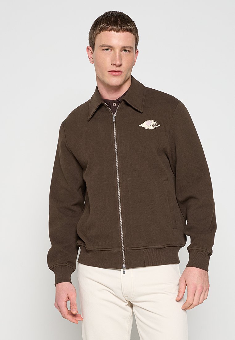 WOOD WOOD Sweater met rits donkerbruin WOOD WOOD Sweater met rits donkerbruin