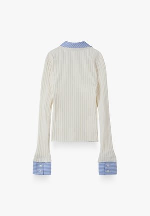 Balmohk, Double-Layer Contrast - Cardigan - ecru