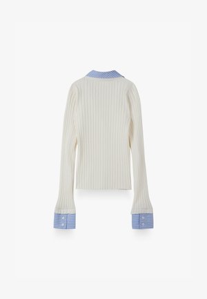 Balmohk, Double-Layer Contrast - Cardigan - ecru
