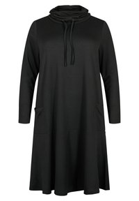 Zizzi HOCHGESCHLOSSENES MIT TASCHEN - Džersejové šaty - black