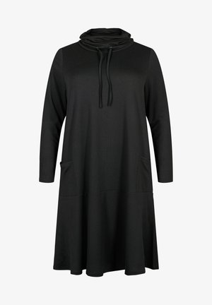 Zizzi HOCHGESCHLOSSENES MIT TASCHEN - Vestido ligero - black