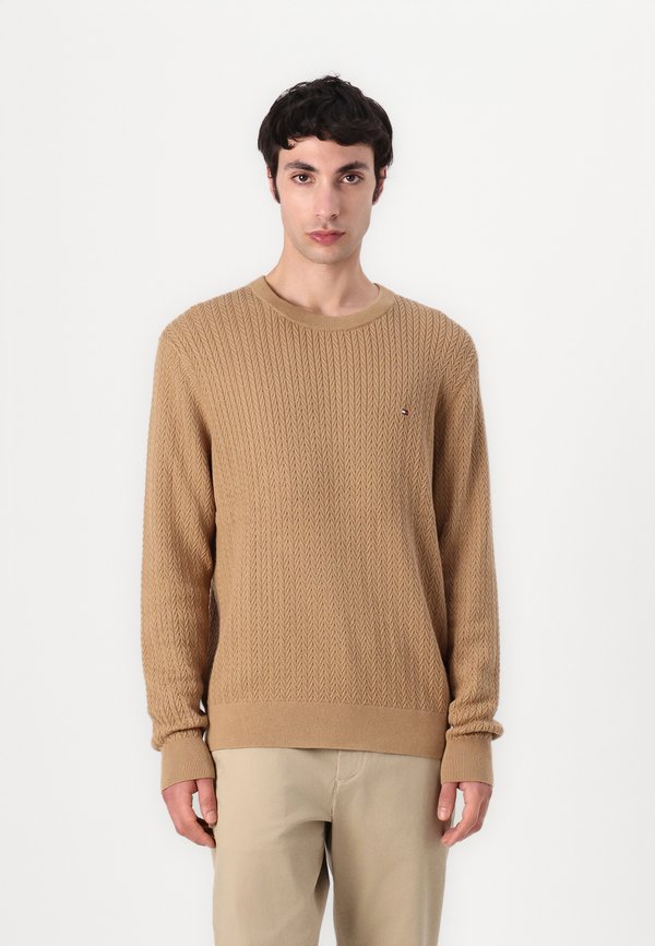 HERRINGBONE STRUCTURE - Jumper - safari canvas