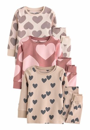 STAMPY 3 PACK - REGULAR FIT SET - Pyžamová sada - neutral  pink heart