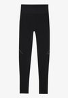 7/8 LENGTH HIGH RISE SEAMLESS LEGGINGS WITH CONTRAST PANEL - Tajice - black