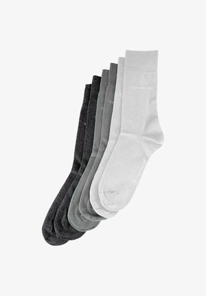 Set di sei paia di calzini in diverse tonalità: grigio scuro, grigio chiaro e bianco. Realizzati in materiale morbido, con il logo del marchio stampato su ciascuno.