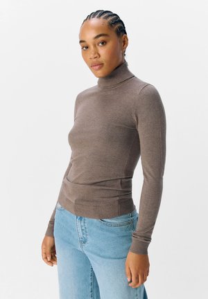 Object OBJTHESS ROLLNECK - Strikkegenser - morel detail melange