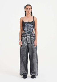Ed Hardy - WOMENS BUTTERFLY SKULL METALLIC XXTRA DENIM - Relaxed fit jeans - black Thumbnail Image 1