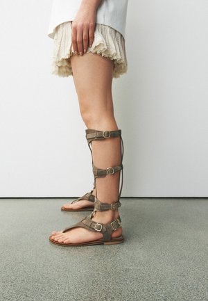 Next, REGULAR FIT - KNEE HIGH GLADIATOR SANDALS . - Ankle cuff sandals - taupe