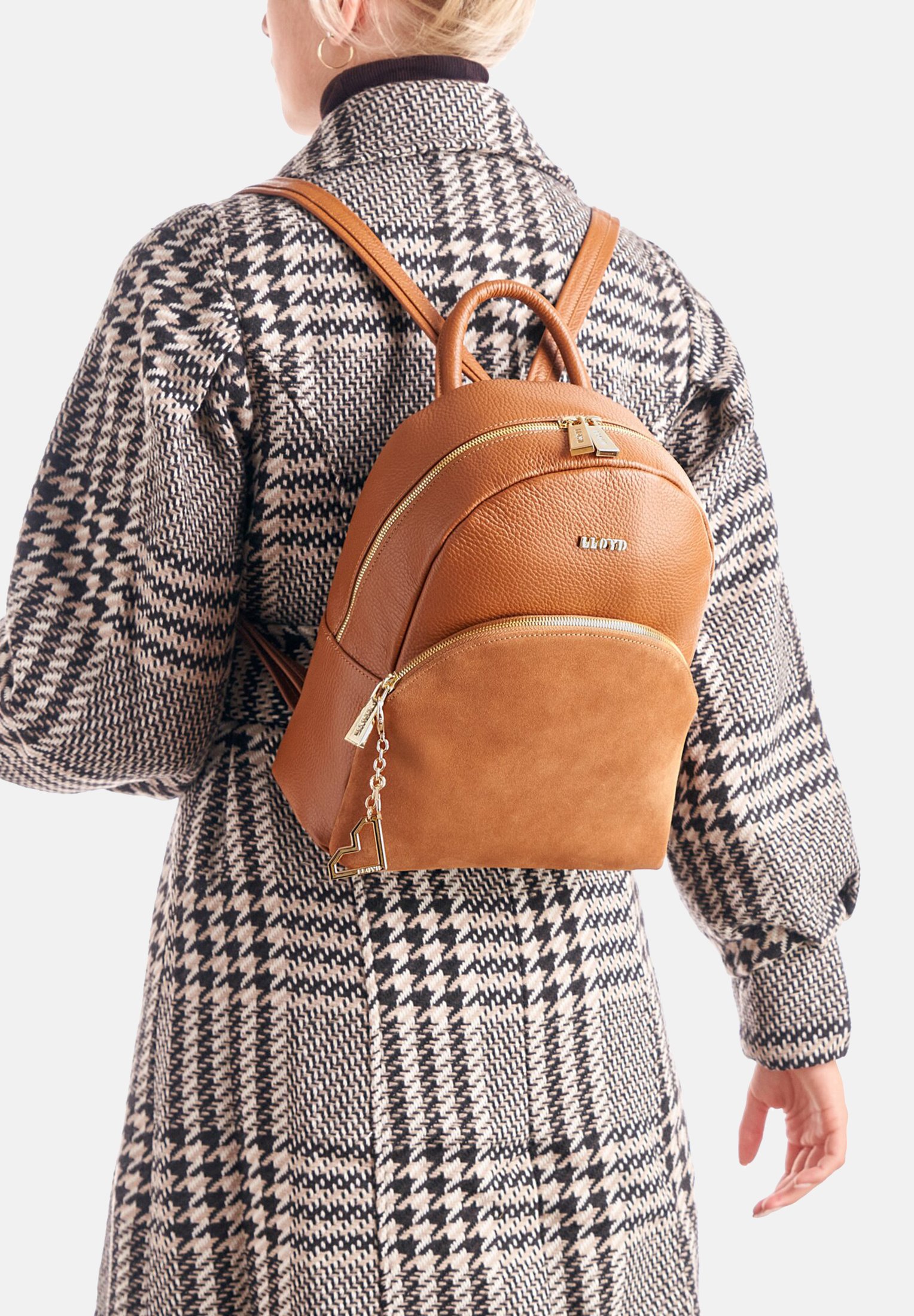 Sac à Dos En Cuir Vieilli Cognac - Style Robuste 8 Compartiments - Dos Pour Ordinateur 13" - Taille Unique Unisexe