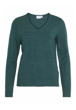 VILA VIRIL V-NECK NOOS - Strikkegenser - ponderosa pine