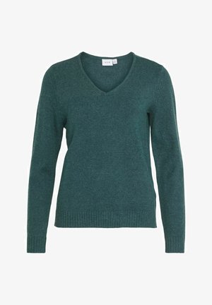 VILA VIRIL L/S V-NECK TOP - Jumper - ponderosa pine