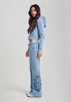 Ed Hardy, WOMENS CROSS AND THORNS WASHED FLARED JOGGERS - Pantaloni - blue