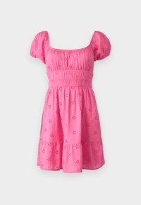 CHANNELED WAIST MINI DRESS - Dnevna haljina - shocking pink