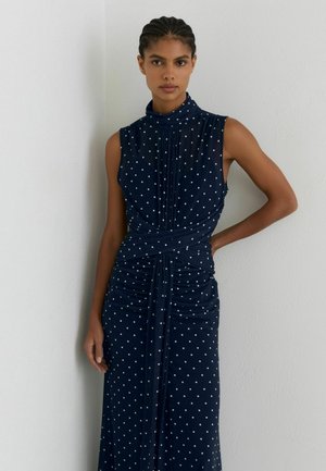Reiss, REGULAR FIT - STACEY POLKA-DOT PRINT SLEEVELESS MAXI DRESS . - Robe longue - navy ivory