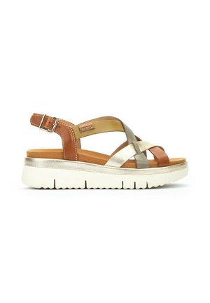 PALMA - Sandalen met plateauzool - brandy/cit