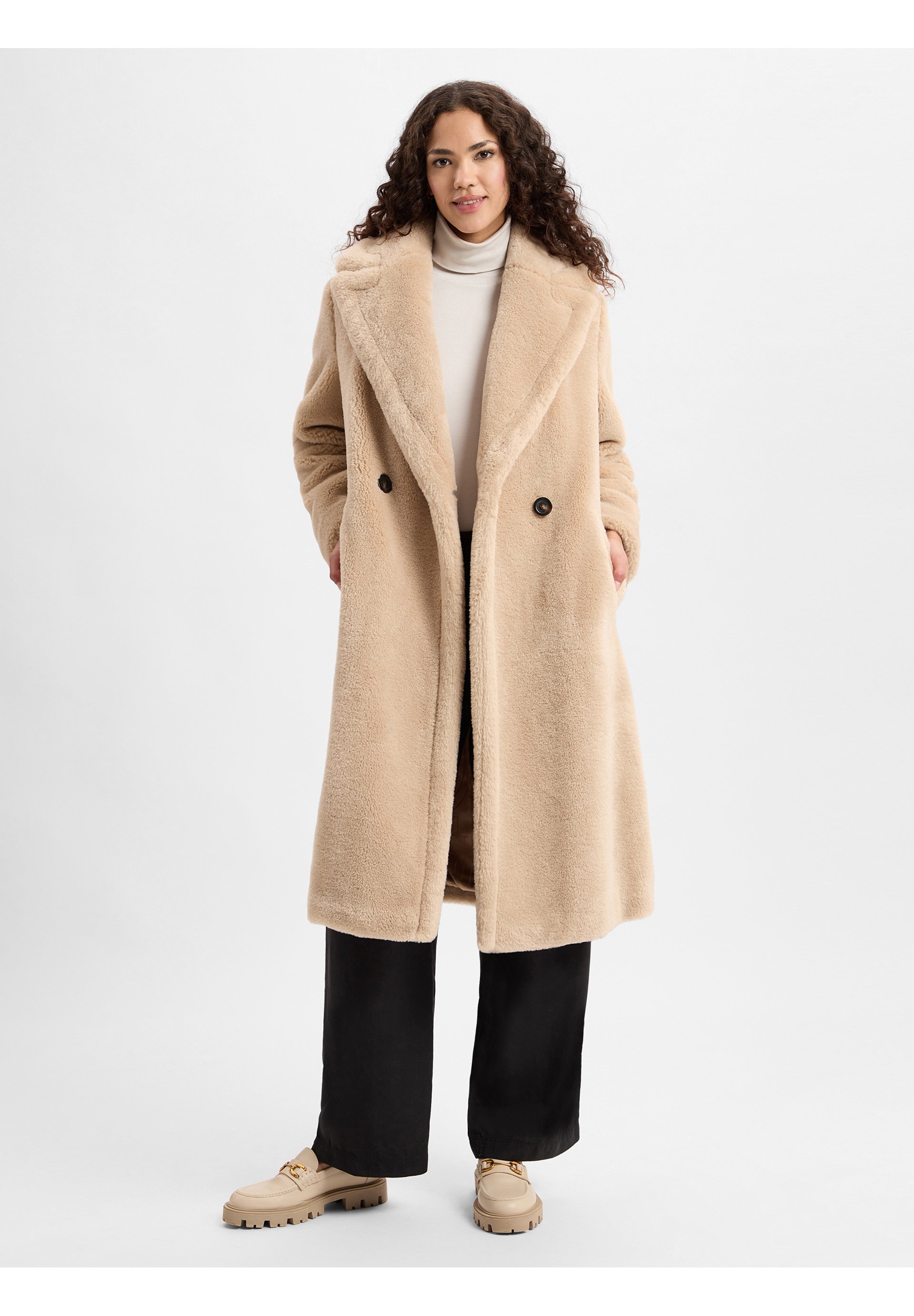 Trenchcoat Boucle Wintermantel Bouclé Jacket Comma Jacke GrÃ¼n