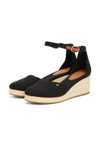 Tommy Hilfiger FLAG CLOSED TOE MID WEDGE - Aukštakulniai su platforma - black