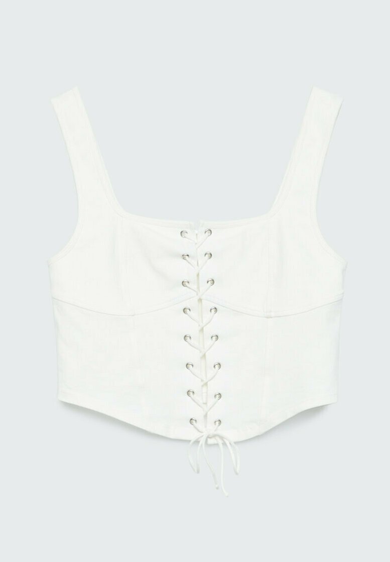 Damen T-Shirts | Stradivarius CORSAGE MIT SCHNÜRUNG Top off white/offwhite - TM17704 Damen T-Shirts | Stradivarius CORSAGE MIT SCHNÜRUNG Top off white/offwhite - TM17704