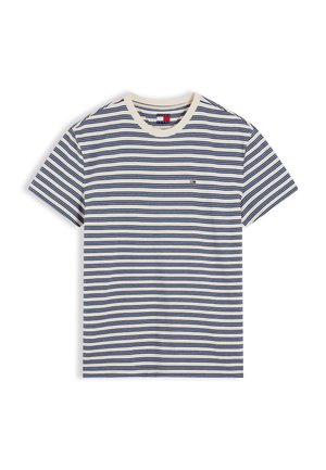 Tommy Jeans, TJM REG STRIPE TEE - Μπλουζάκι με στάμπα - cream/blue