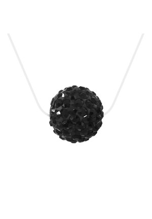 SHINY BLACK NECKLACE WITH PENDANT CRYSTAL JEWELLERY FINE SILVER 925/1000 - Collier - noir