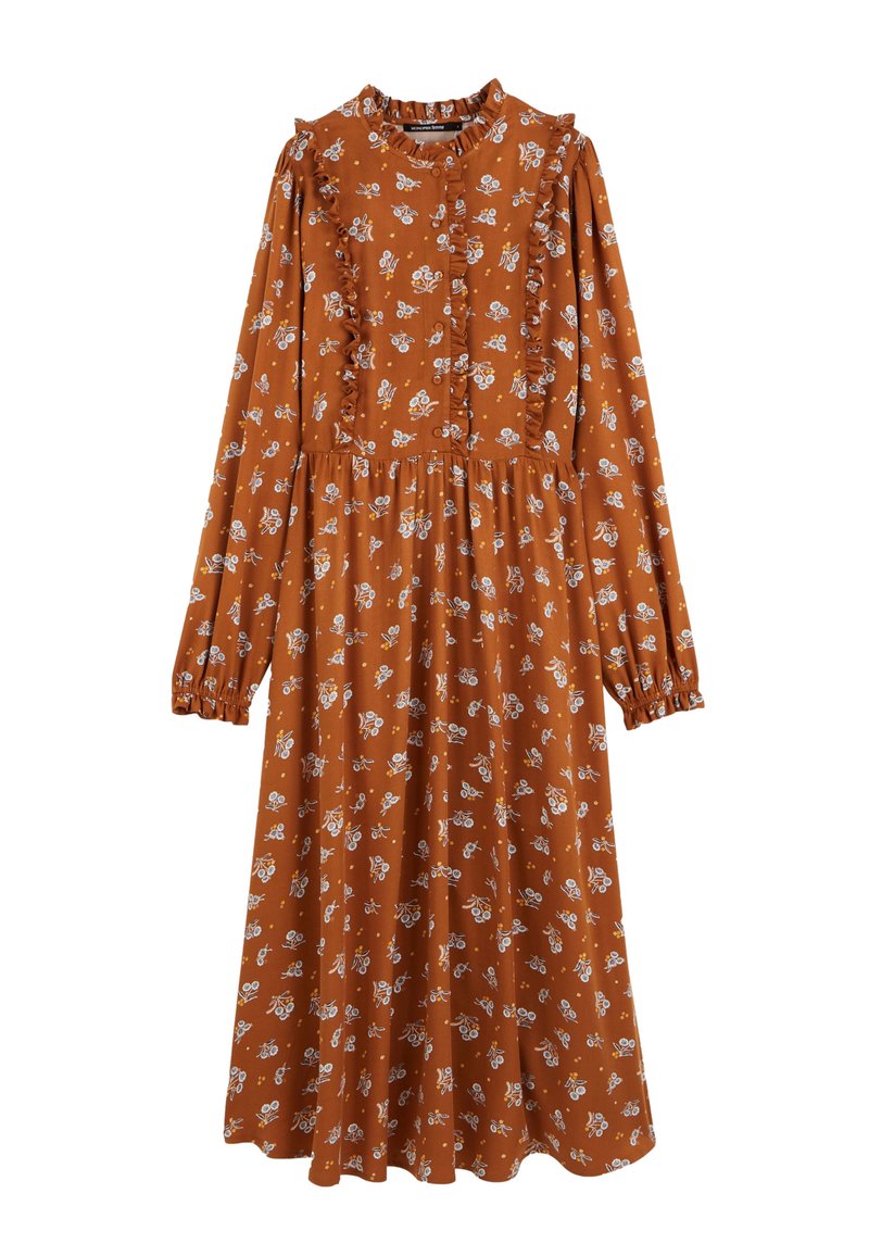 Monoprix Robe longue whisky/marron clair