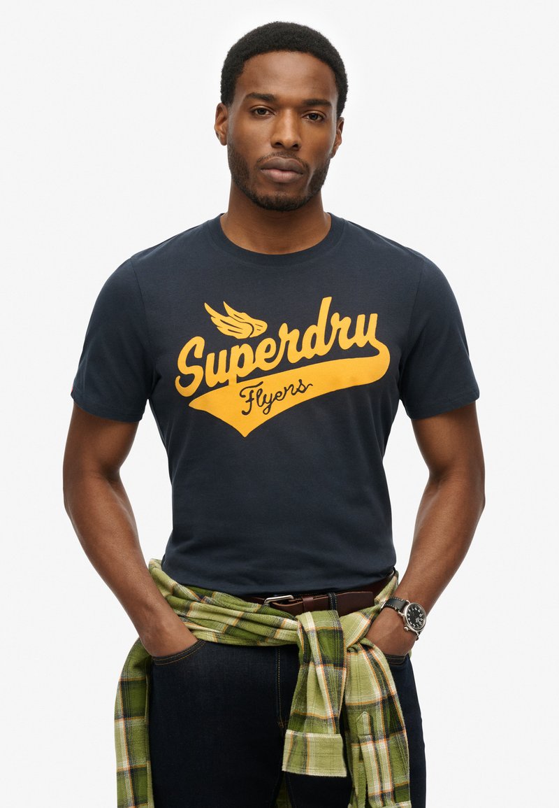 Superdry & Co SCRIPT niebieski