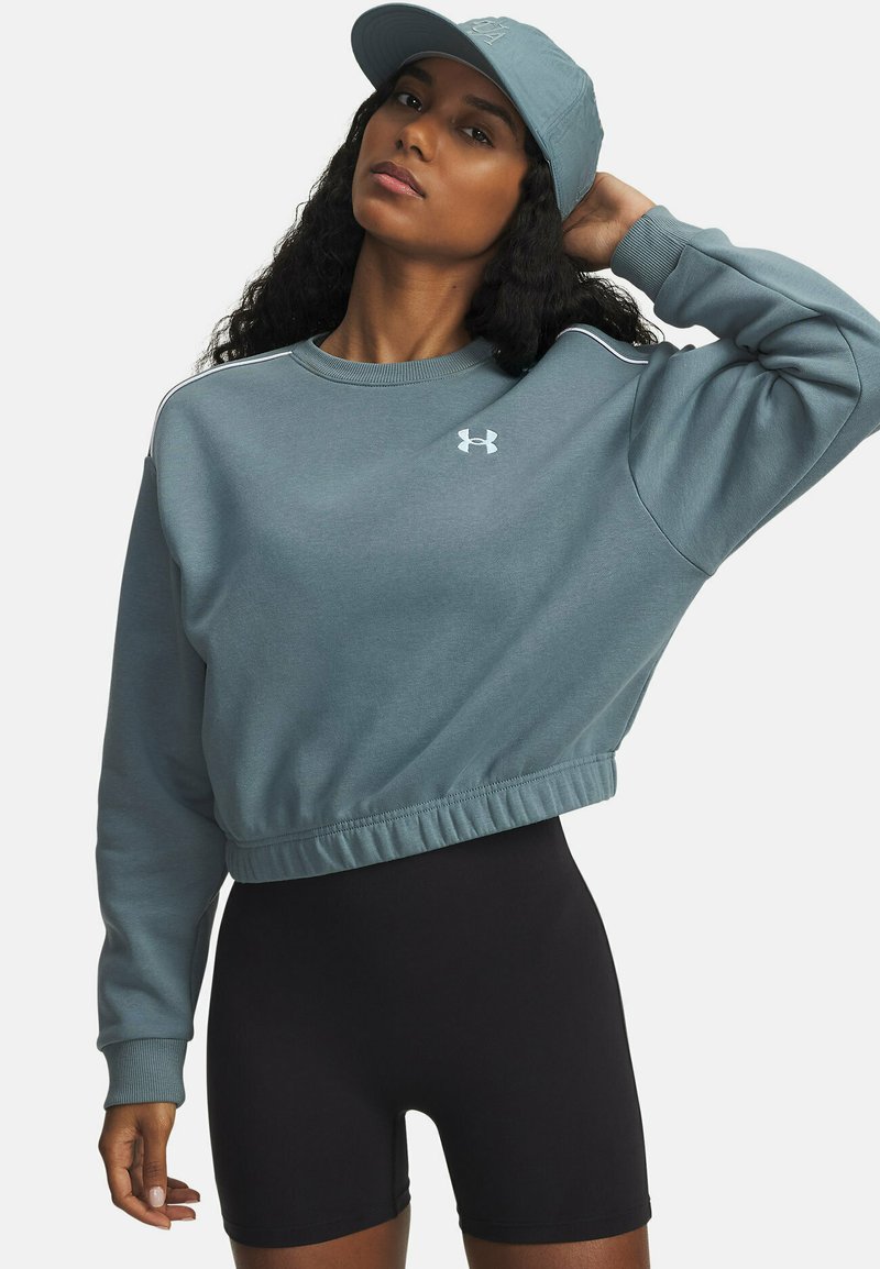 Under Armour RIVAL FLEECE PIPED - Sweatshirt - jasper blue