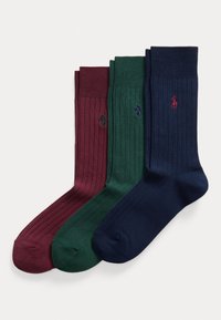 Unselected, red/navy/green
