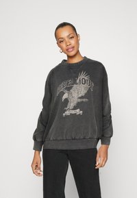 ONLY - ONLLUCINDA  WILD O-NECK BOX  - Sweatshirt - black Miniatyrbilde 1