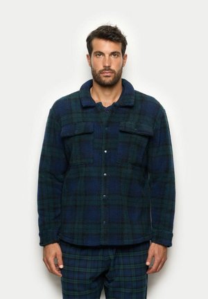 Fleecejacke - dark blue-dark gray checkered