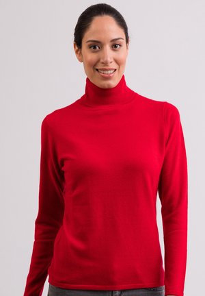 CASH-MERE CASH-MERE ROLLKRAGEN PULLOVER - Pullover - rot