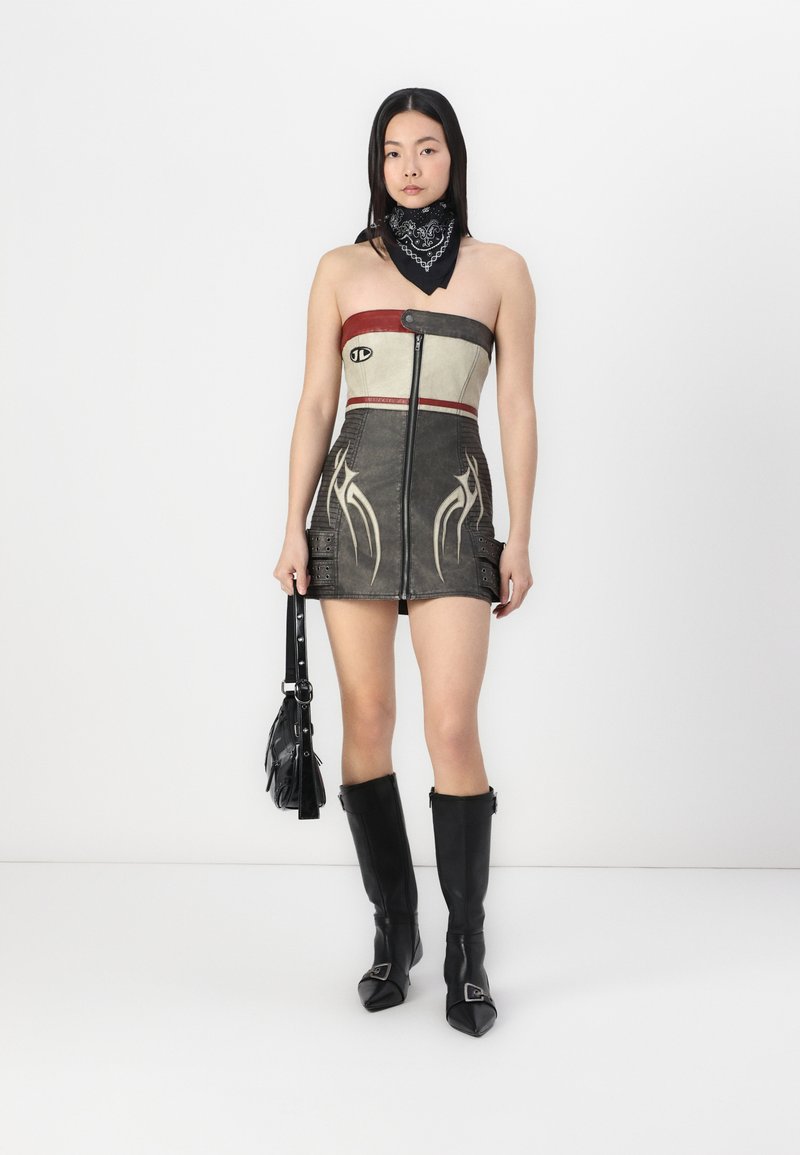 chinese dress ladies Xiva Motocross Faux Leather Dress | Jaded London