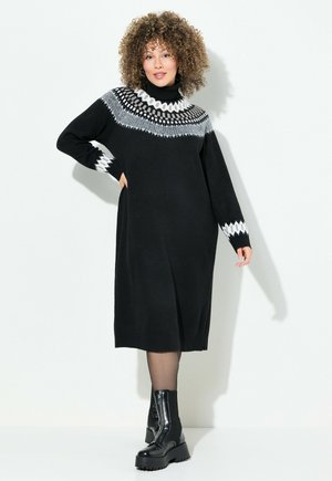 NORWEGIAN STRIPED TURTLENECK  - Neulemekko - black