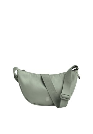 Hellgrüne Umhängetasche mit breitem, verstellbarem Riemen und Reißverschluss, mit kleinem "GOT BAG" Logo vorne.