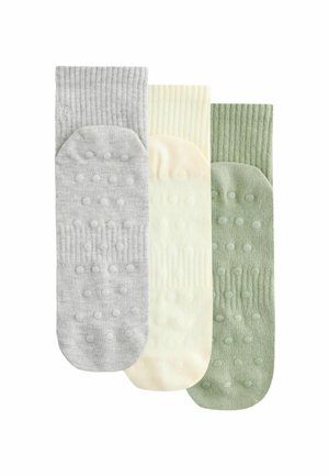 3 PACK   - Zoknik - sage green cream grey