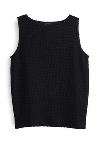 SLIM FIT CROCHET - Top - black