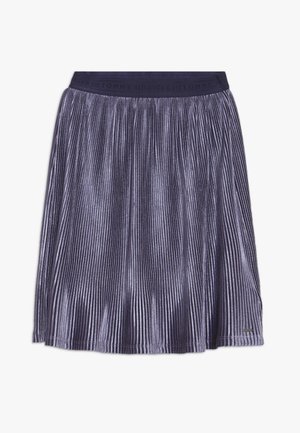 VELVET PLISSE SKIRT - Jupe trapèze - blue