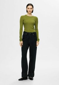 Selected Femme LANGARM - Strickpullover - cardamom seed