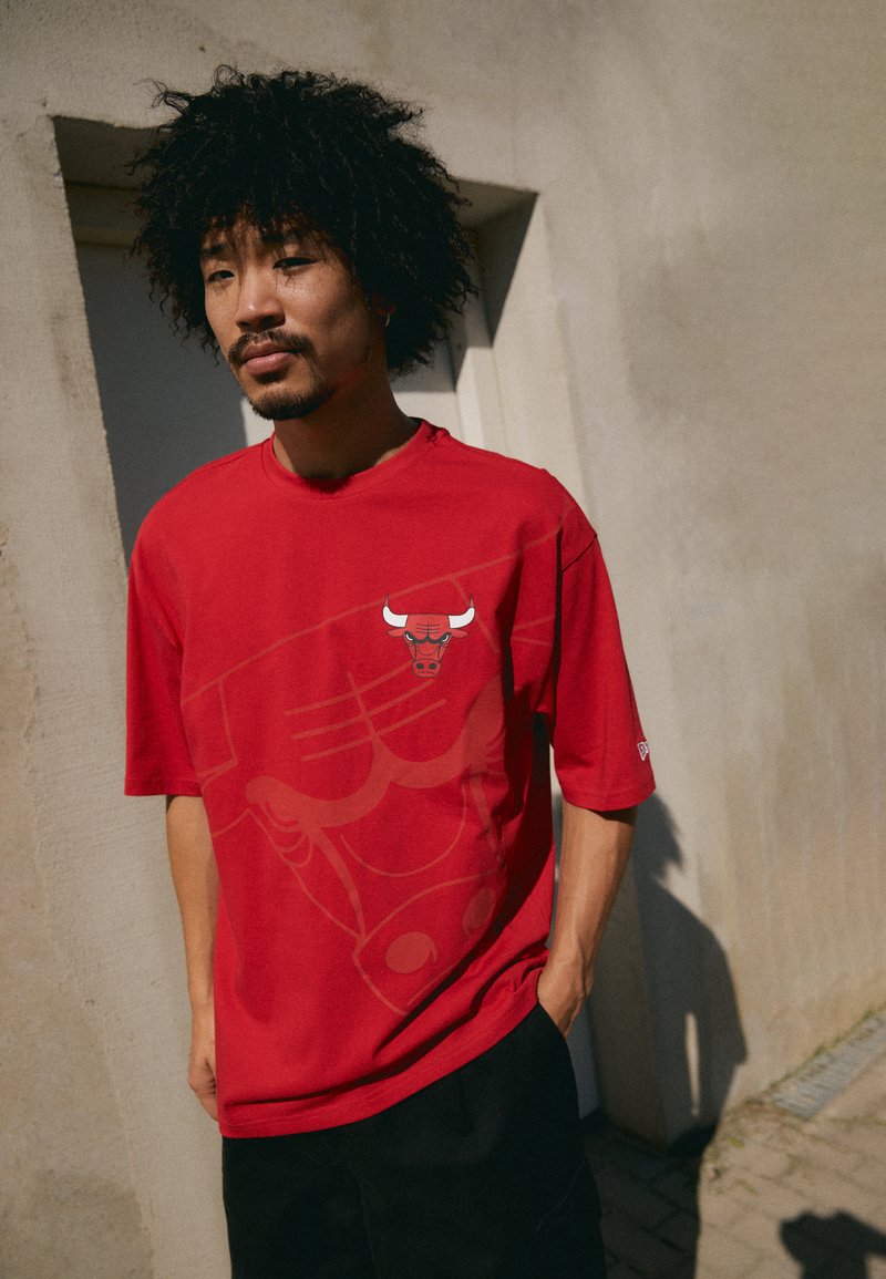 New Era Chicago Bulls Logo Oversize Tee Vereinsmannschaften Redhellrot Zalandode
