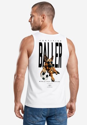 Neverless, TANKTOP HERREN MIT GRAFIK-PRINT - DOG LOVER DESIGN CERTIFIED - Top - weiß