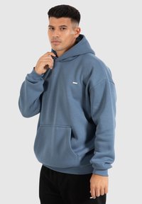 Smilodox DAWSON OVERSIZED HOODIE - Felpa con cappuccio - blau