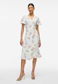 VILA VILOVIE WRAP DRESS - Vardagsklänning - snow white