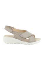 Enval Soft D.Scarlet – Sandali Con Zeppa In Pelle Per Donna, Beige-bianco, Made In Italy, Chiusura A Fibbia