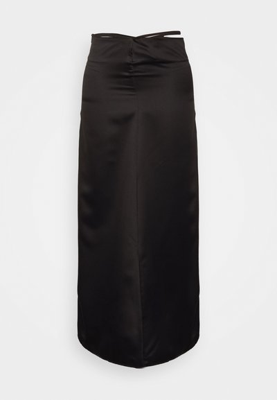 ROKH LONG SKIRT WAIST STRAP - Μάξι φούστα - black